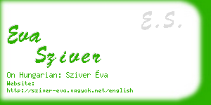 eva sziver business card